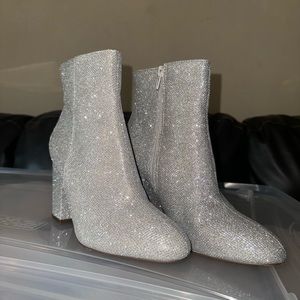 Madden Girl Silver Sparkle Boots